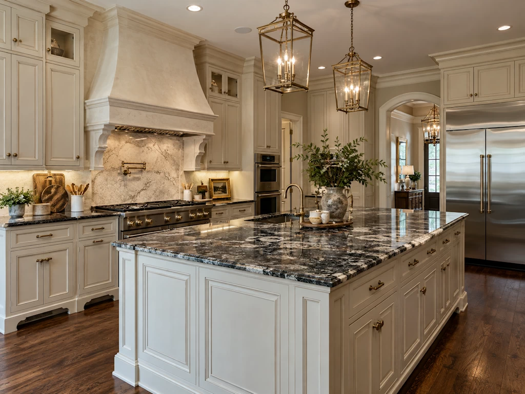 Modern kitchen with granite countertop installation in Dunwoody Georgia