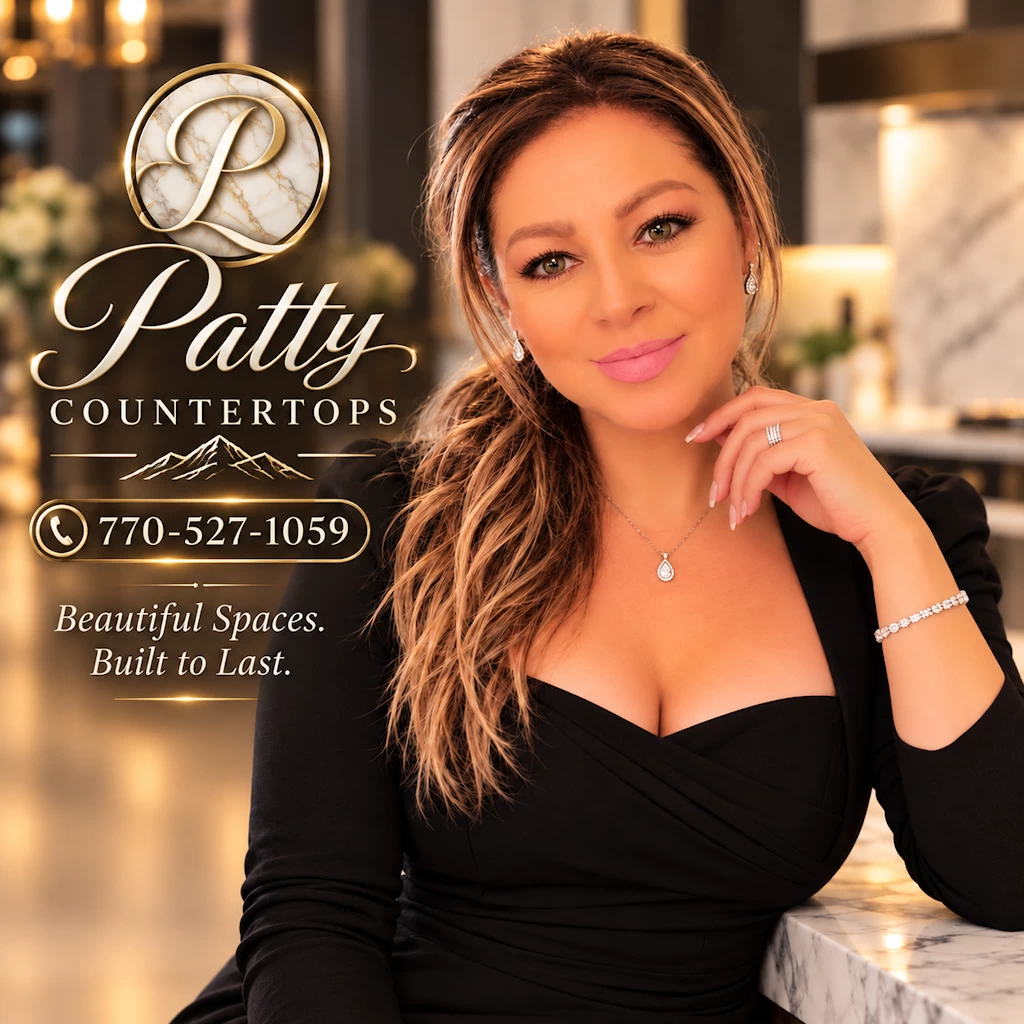 Patty of Patty Countertops in a luxury kitchen near Atlanta Georgia